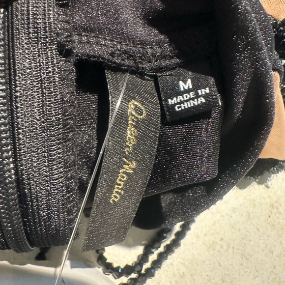 QUEEN MANIA MINI Black Mesh Dress Embellished with Black Faceted Beads SZ M NWOT - Picture 12 of 14